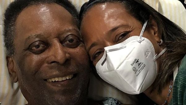 Kely Nascimento com o pai, Pelé