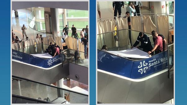 Criança ficou com o pé preso em escada rolante de shopping em Vila Velha nesta sexta-feira (30)