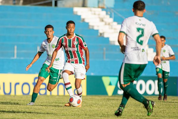 Lance do jogo entre Porto Vitória e Fluminense, pela Copa São Paulo de Futebol Júnior