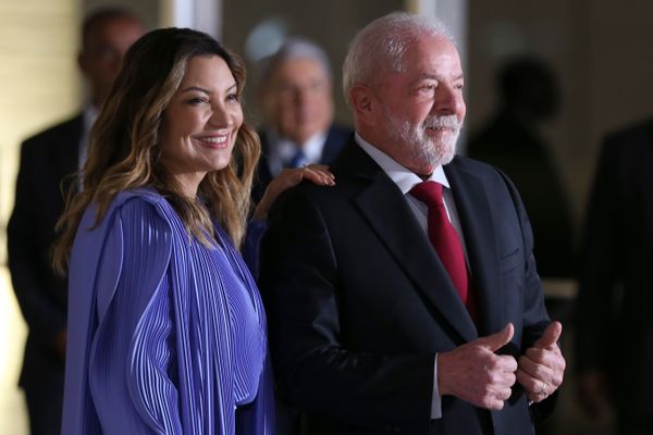 A primeira-dama Janja e o presidente Lula da Silva