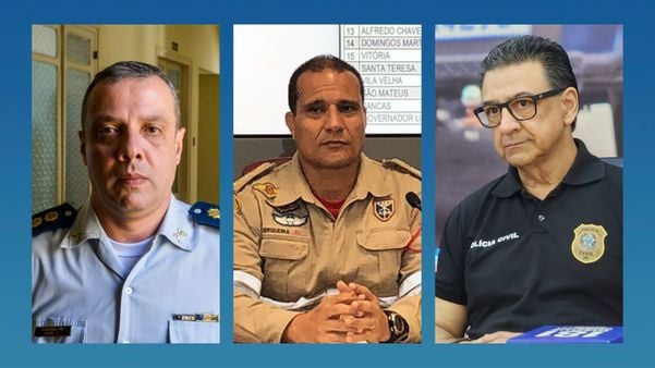 Douglas Caus, Alexandre Cerqueira e José Darcy Arruda seguem no comando das Forças de Segurança do ES