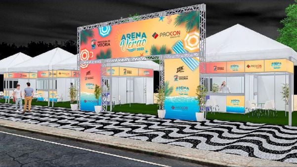 3D da Arena Verão 2023 que será montada na Praia de Camburi, em Vitória