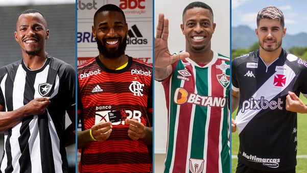 Marlon Freitas, do Botafogo, Gerson, do Flamengo, Keno, do Fluminense, e Pedro Raul, do Vasco, reforços para a temporada