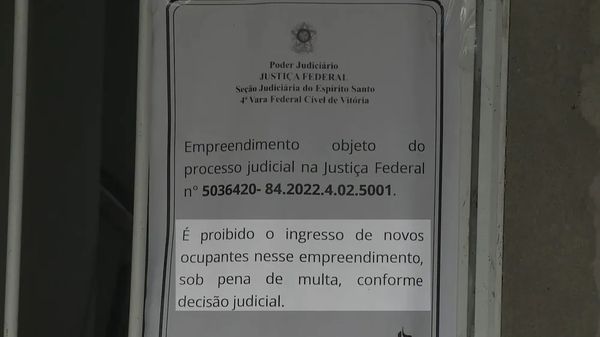 Determinação da Justiça Federal que impede novas invasões no conjunto habitacional 