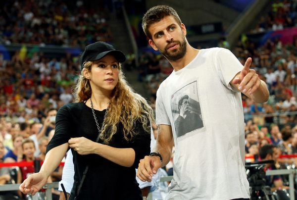 Shakira e Piqué na Copa do Mundo de Basquete, em 2014