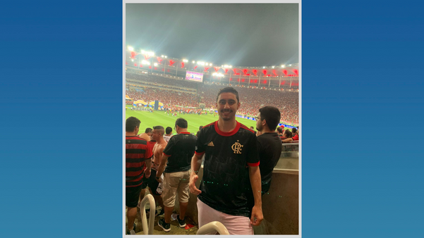 Gabriel Sobral, torcedor do Flamengo que vai ao Mundial de Clubes, no Marrocos