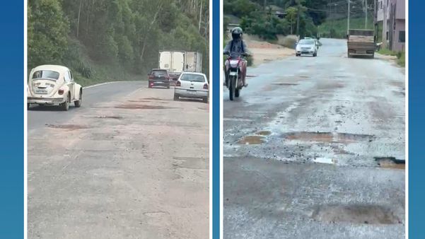 Buracos foram flagrados em outros trechos da ES 264