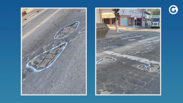 Mistério: pinturas destacam buracos em ruas de Aracruz