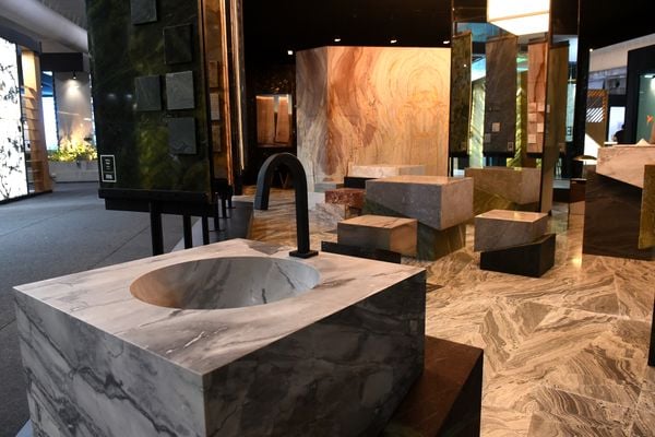 Vitória Stone Fair, feira do seguimento de mármores e granitos, no Pavilhão de Exposições de Carapina, Serra por Carlos Alberto Silva
