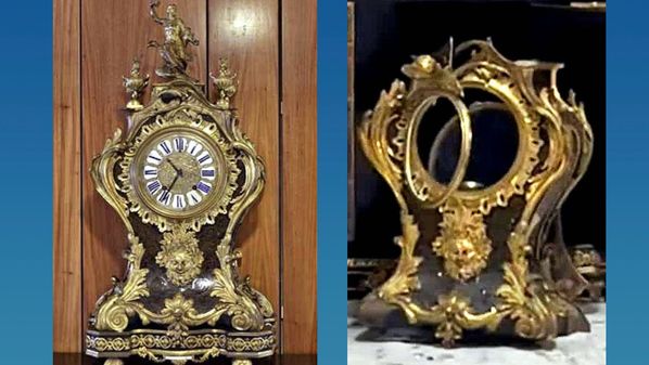 Relógio do século 17, feito pelo famoso relojoeiro francês Balthazar Martinot, foi trazido ao Brasil por dom João VI; ataques completam um mês nesta quarta (8)
