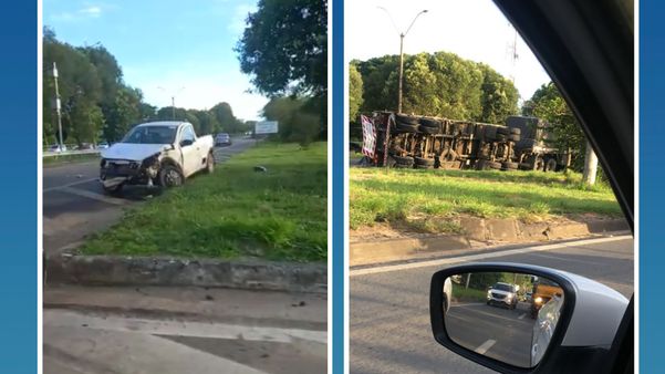 Acidente entre um carro e uma carreta deixou duas pessoas feridas no fim da tarde desta quinta-feira (9), na BR 101, na altura do bairro São José, em Linhares