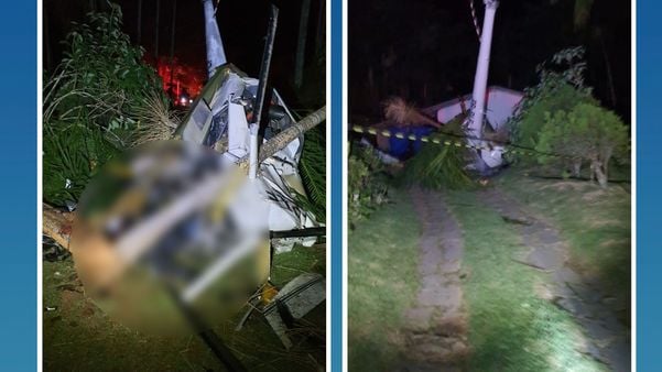 Helicóptero caiu na zona rural de Vargem Alta