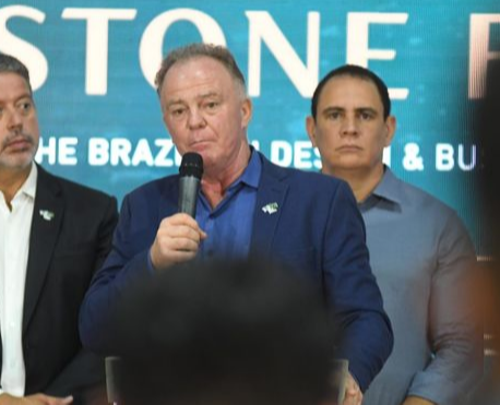 Arthur Lira na Vitória Stone Fair se reúne com o o governador do ES, Renato Casagrande, e outros políticos do ES como o deputado federal Evair de Melo