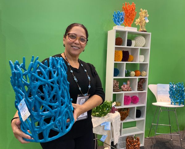 Hildete Jorge é uma das idealizadores da Associação Criarte e representou o projeto Espírito das Águas na feira