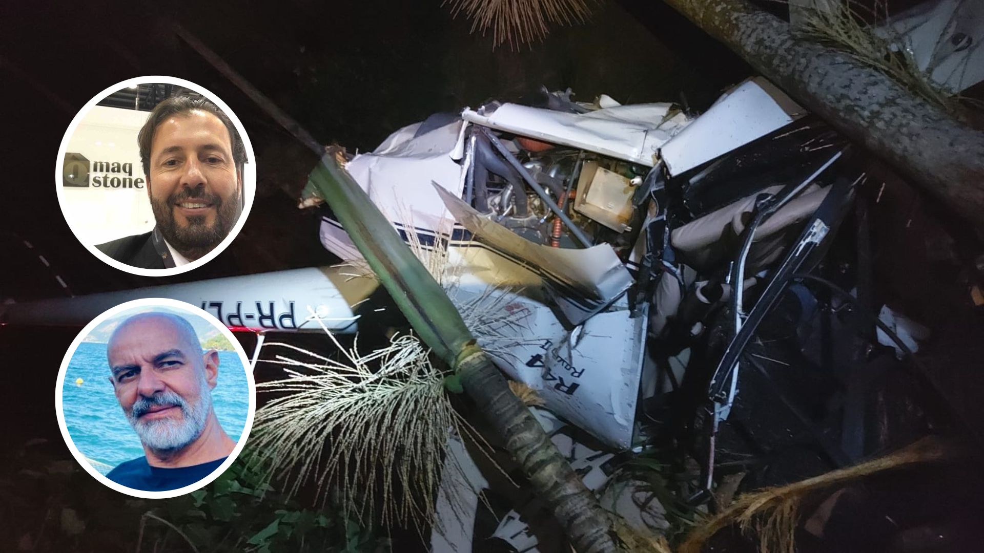 Piloto Breno Ricardo Guglielme, de 62 anos, e o empresário do setor de rochas Oto Carneiro Silvestre, de 49 anos, morreram com a queda da aeronave