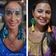 Glitter colorido e pedrarias ditaram tendência das maquiagens no Sambão do Povo