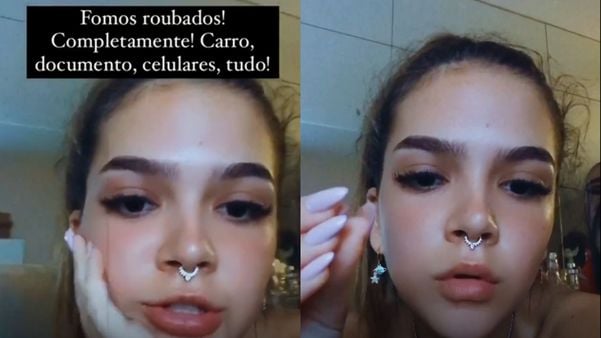 Mel Maia compartilhou nos stories do Instagram que ela, o namorado e a família foram roubados no Rio de Janeiro