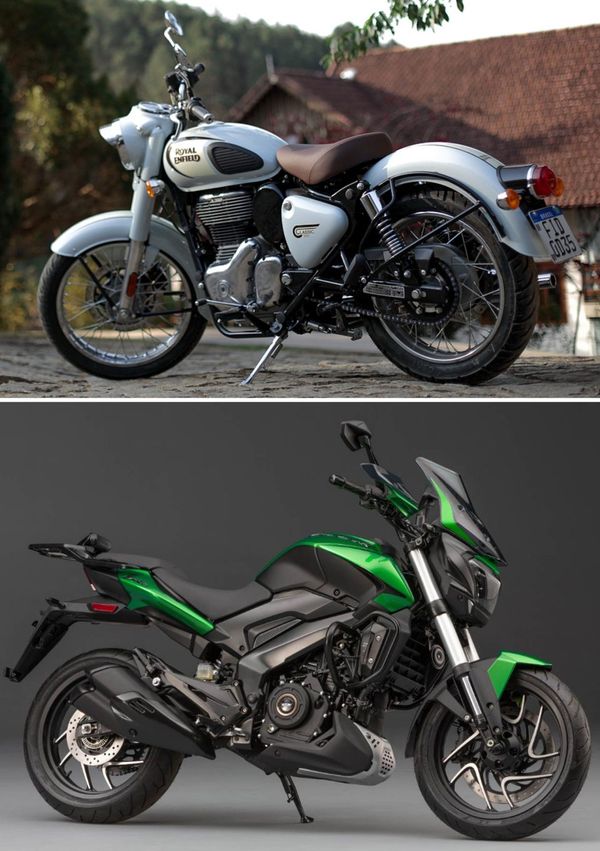 Royal Enfield Interceptor 650 e Bajaj Dominar 400,