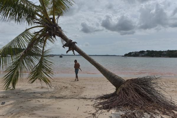 Erosão na Praia do Iate avança e muda cor do mar em Vitória por Ricardo Medeiros