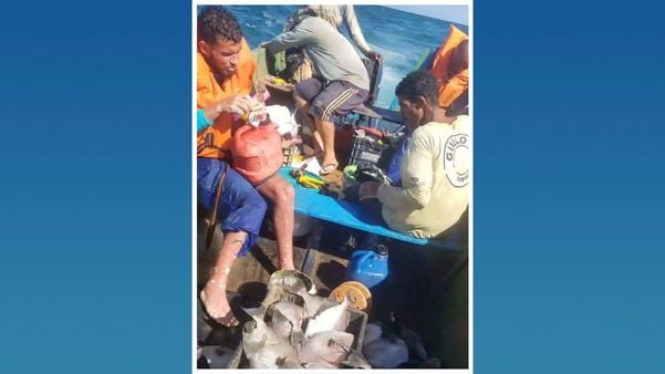 Três pescadores foram resgatados em São Mateus, após ficarem duas semanas a deriva