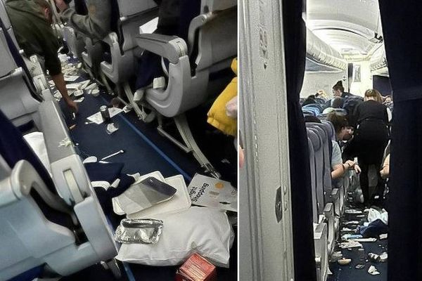 Avião após turbulência em voo que deixou sete feridos nos EUA