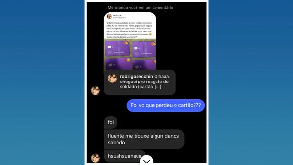 Verdadeiro dono do cartão procurou Rodrigo pelas redes sociais