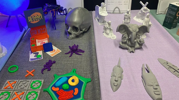 Objetos 3D impressos em curso ofertado gratuitamente pela Aderes