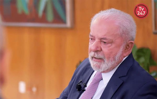 O presidente Luiz Inácio Lula da Silva durante entrevista ao site 247