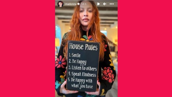 Madonna publica ‘regras’ que segue em casa: ‘Seja feliz com o que você tem’