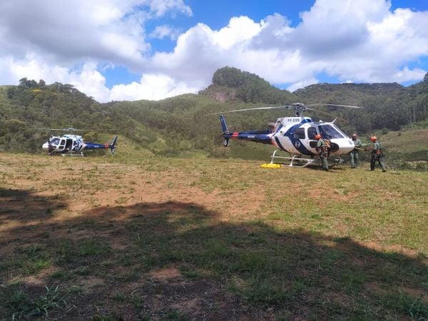 A equipe de resgate do Notaer foi acionada para atender um acidente em uma rampa de voo livre em Castelo por Divulgação / Notaer