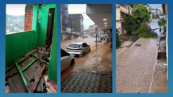 A Gazeta | Chuva Alaga Ruas No Centro E Vendaval Destelha Casas Em Iúna