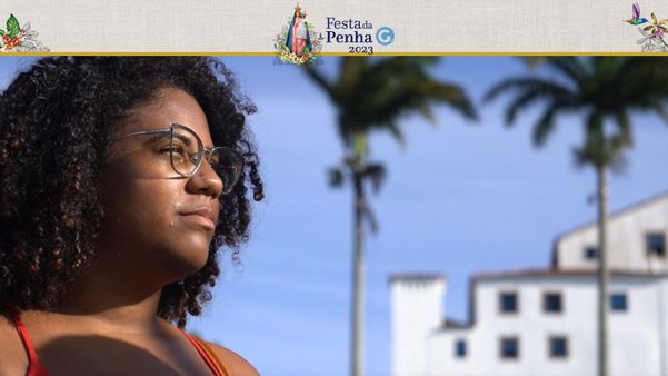 Janaína Carvalho em sua primeira vez no Convento da Penha