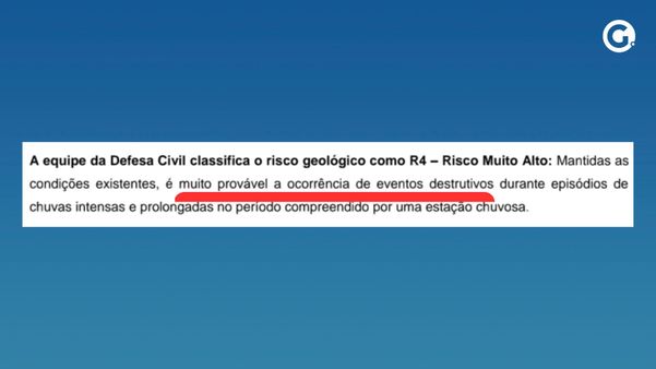 Laudo da Defesa Civil aponta possibilidade de