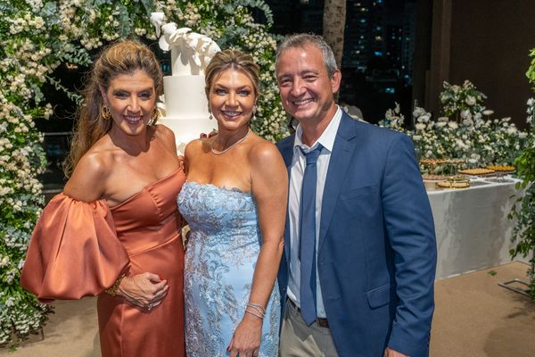 Lara Brotas, Patricia Finamore e Christian Zouain