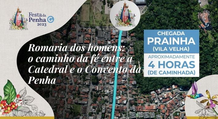 Veja o trajeto da maior procissão da Festa da Penha, em que fiéis passam por ruas e avenidas de Vitória e Vila Velha e também pela Segunda Ponte