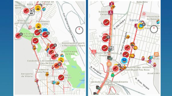 Aplicativo em tempo real mostra situação do trânsito no final da tarde desta sexta-feira (14)