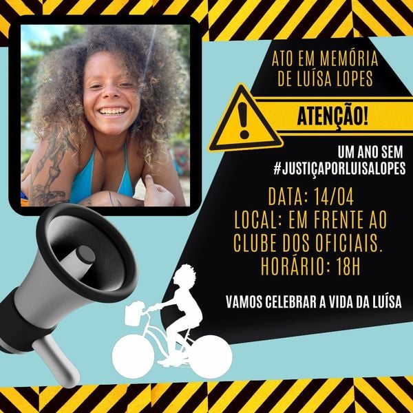 Ato em memória de Luísa Lopes um ano após a morte é marcado para sexta-feira (14)