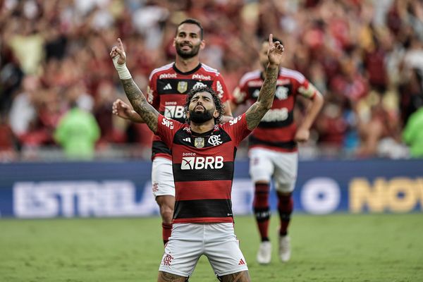 Gabigol, do Flamengo, comemora gol -  Partida entre Flamengo e Coritiba, válida pela primeira rodada do Campeonato Brasileiro 