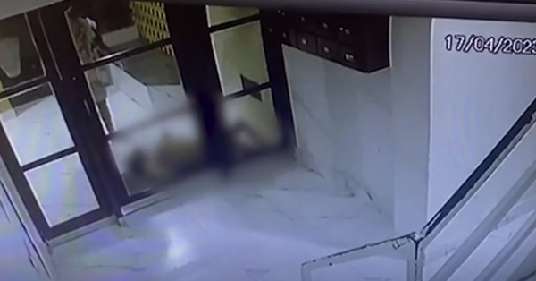 Imagens da câmera de videomonitoramento do condomínio de Jardim Camburi foram divulgadas pela Polícia Civil; suspeito ainda não foi preso