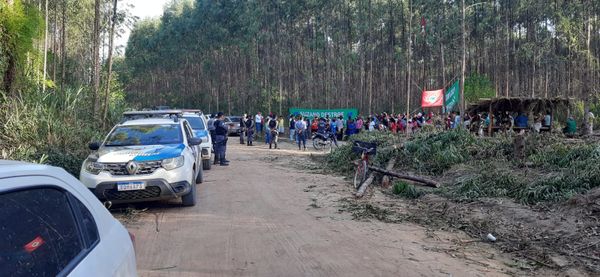 Famílias do MST invadem áreas da Suzano, localizadas no distrito de Jacupemba e em Vila do Riacho, em Aracruz por PM | Reprodução