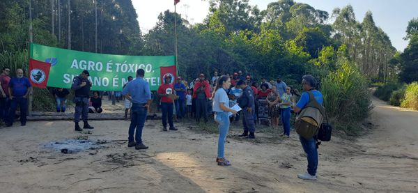 Famílias do MST invadem áreas da Suzano, localizadas no distrito de Jacupemba e em Vila do Riacho, em Aracruz por PM | Reprodução