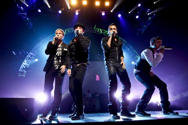 O grupo americano Backstreet Boys durante apresentação no Credicard Hall, em São Paulo, em 2010