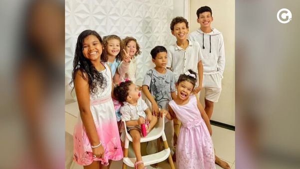 Os oito filhos de Dayene Lima, maquiadora e moradora de Cariacica