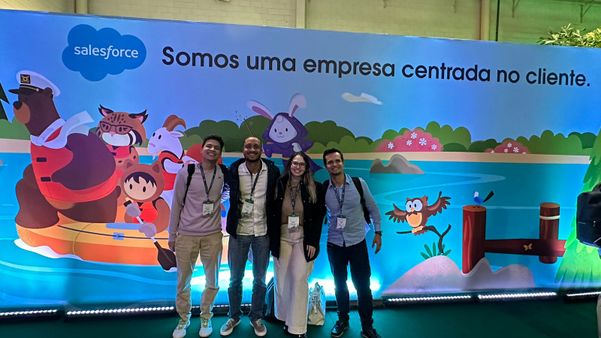 time Gazeta no SalesForceTour SP, Gabriel Dias, Thiago Almeida,  Priscila Pizol e Leandro Neves
