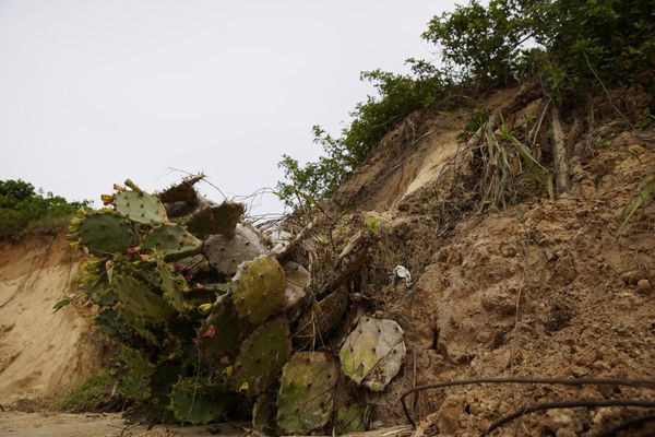 Erosão na praia de Peracanga em Guarapari por Fernando Madeira