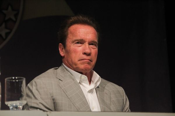 Arnold Schwarzenegger em abril de 2016, no Rio de Janeiro