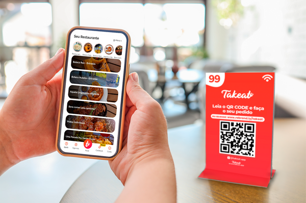 Entre as funcionalidades do sistema digital da Takeat estão a possibilidade de fazer o pedido diretamente do celular sem necessidade de instalar nenhum app adicional