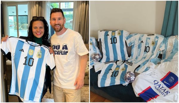 Maxcilene Carvalho foi convidada com sua família para conhecer a casa de Lionel Messi