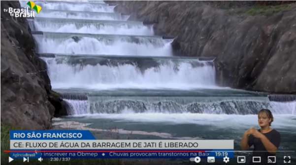 Cascatas da Barragem de Jati com água em fevereiro de 2022, no governo Bolsonaro