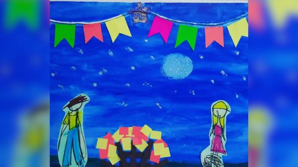 Última obra de Alicia Miki, de oito anos, celebra as festas juninas